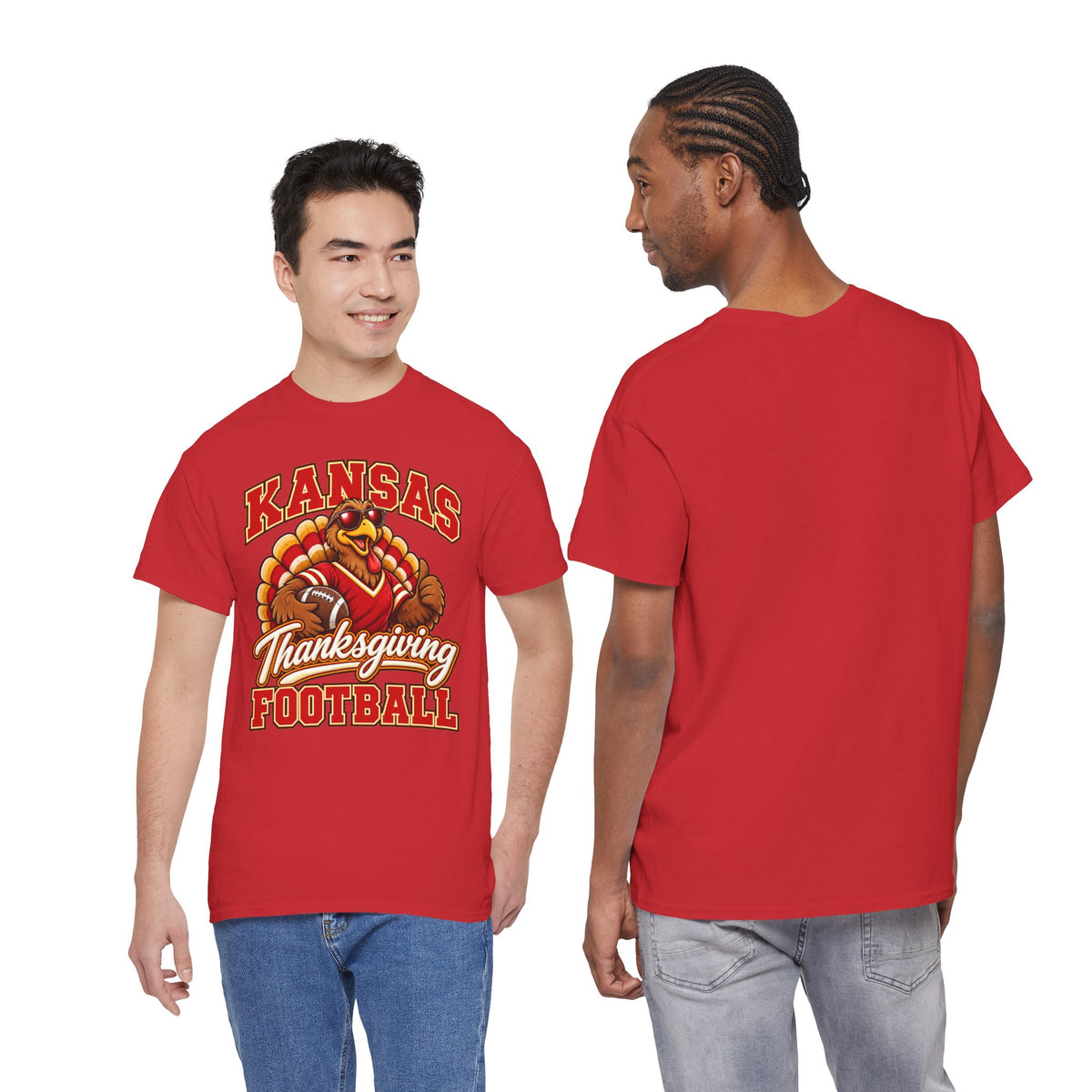 Kansas Thanksgiving Football T‑Shirt — Turkey Mascot Holiday Game Tee
