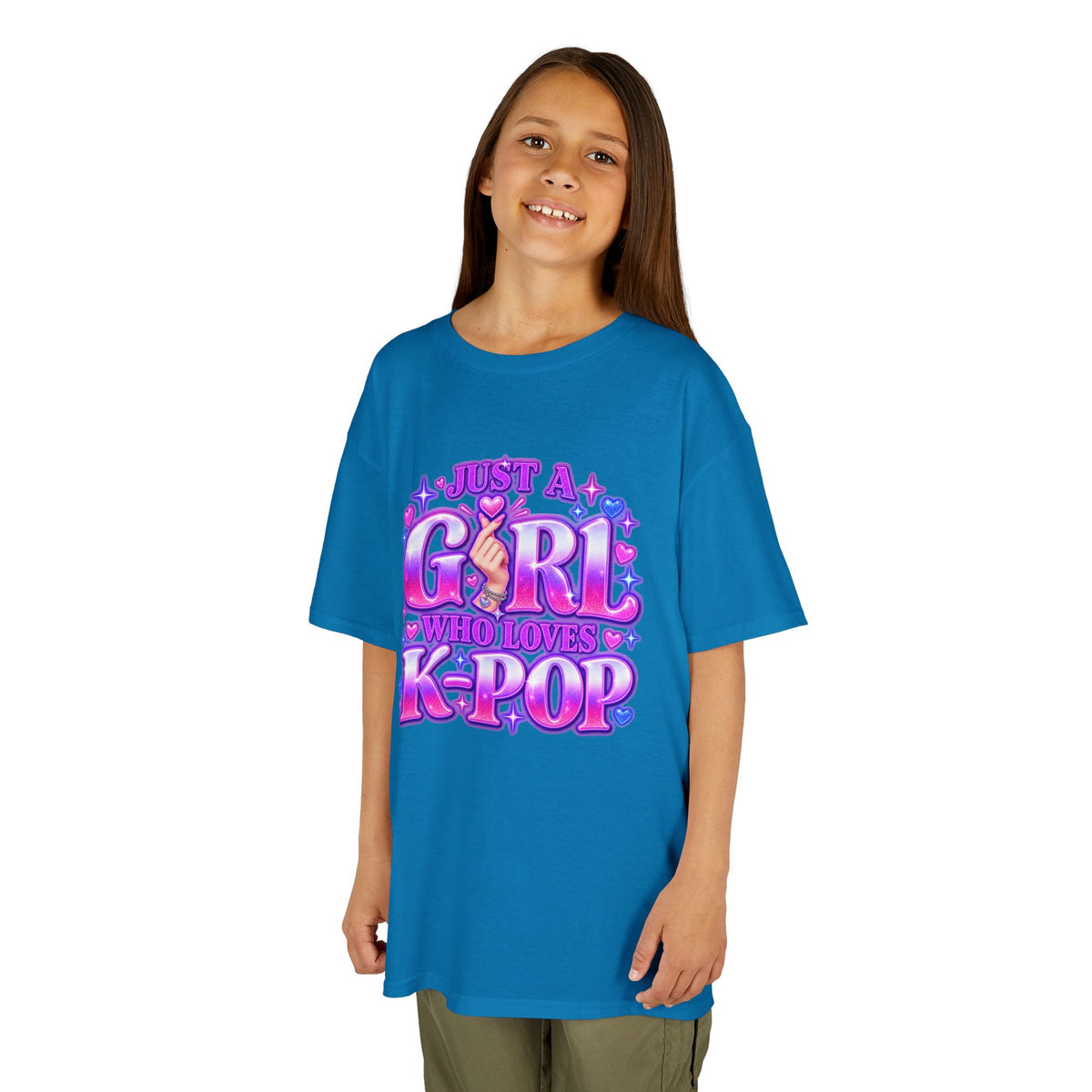 Kids T‑Shirt — "Just a Girl Who Loves K‑Pop" Cute K‑Pop Fan Tee