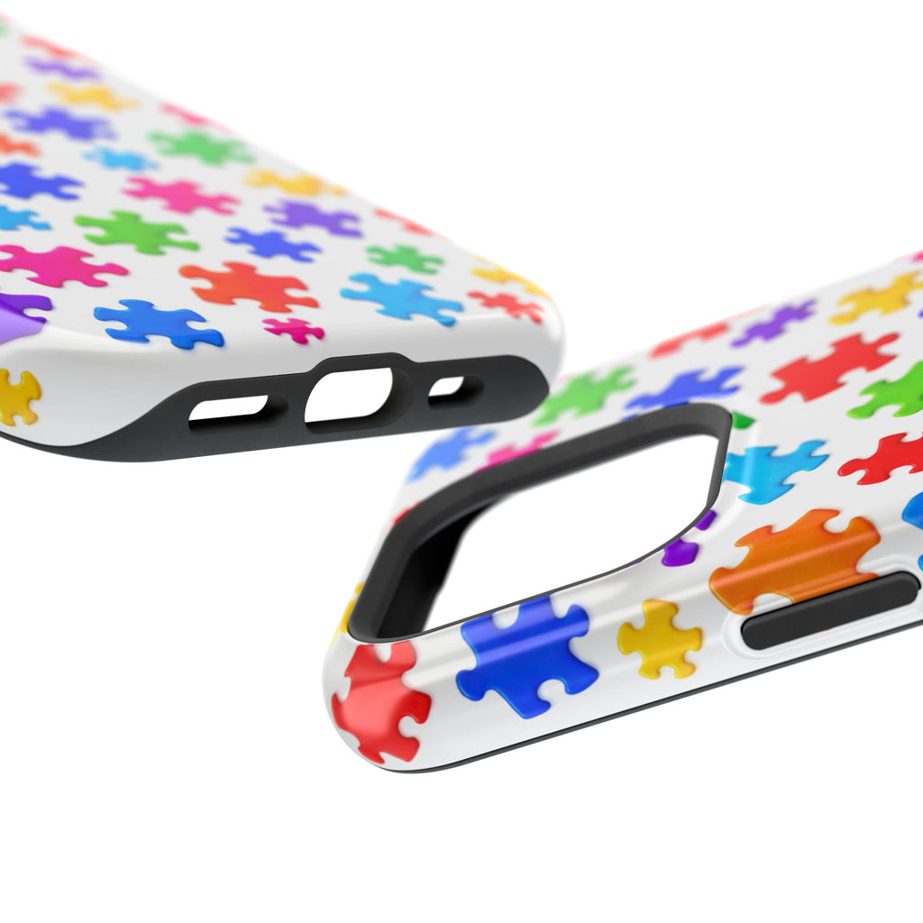 Autism Puzzle Pattern Magnetic Impact-Resistant Phone Case