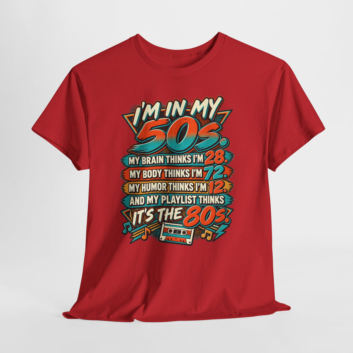 Retro 50s Birthday T‑Shirt — "I'm in My 50s" 80s Playlist Cassette Tee