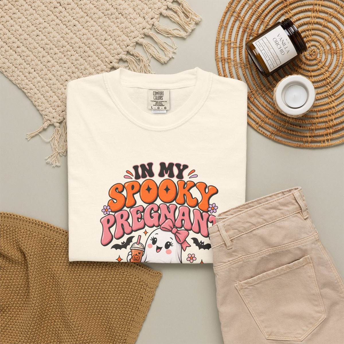 Pregnant Halloween T-Shirt — "In My Spooky Pregnant Era" Cute Ghost Maternity Tee
