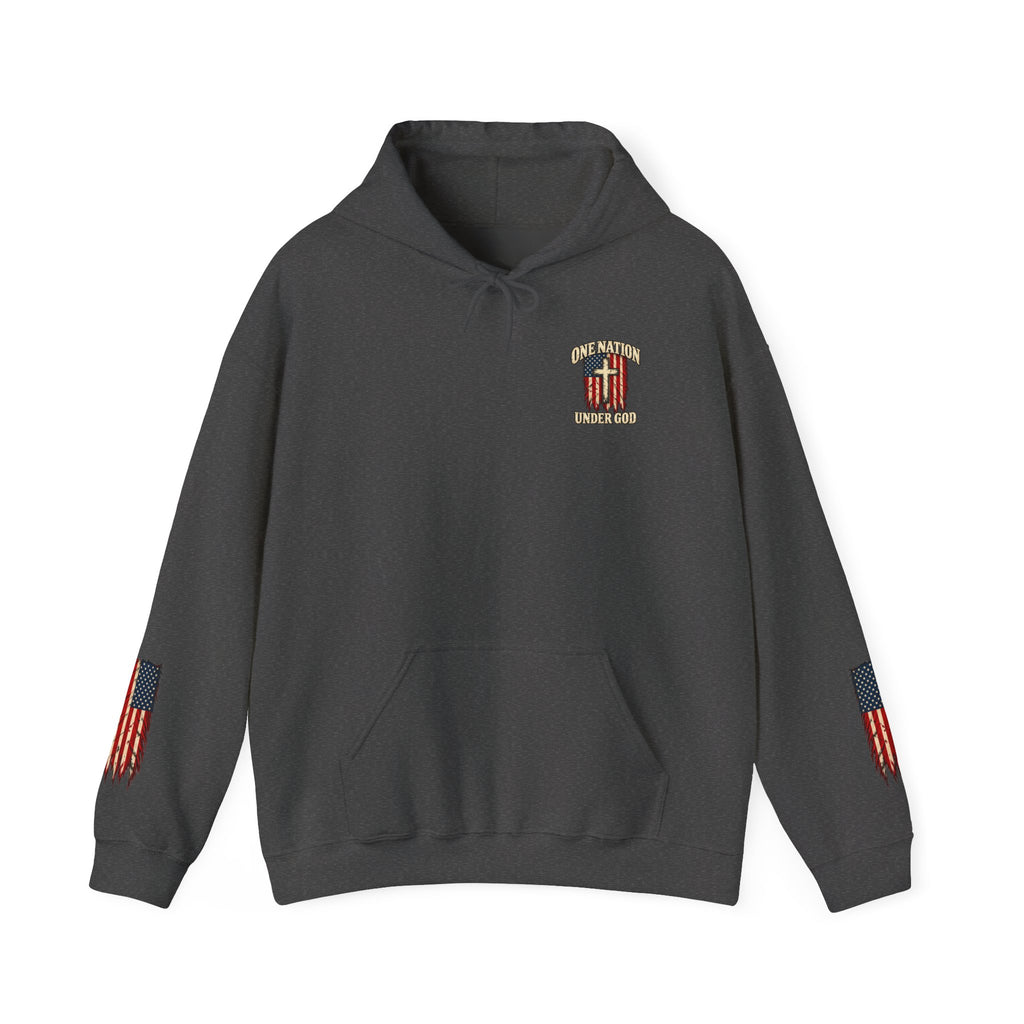 One Nation Under God Patriotic Cross Hoodie