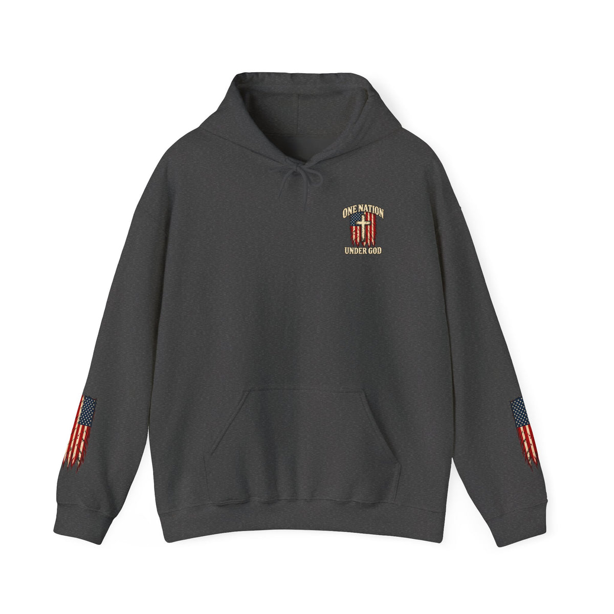 One Nation Under God Patriotic Cross Hoodie