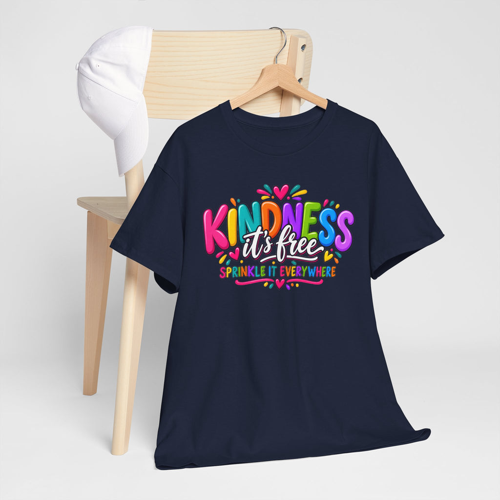 Kindness Is Free Rainbow Tee — Cute Positive Message T-Shirt
