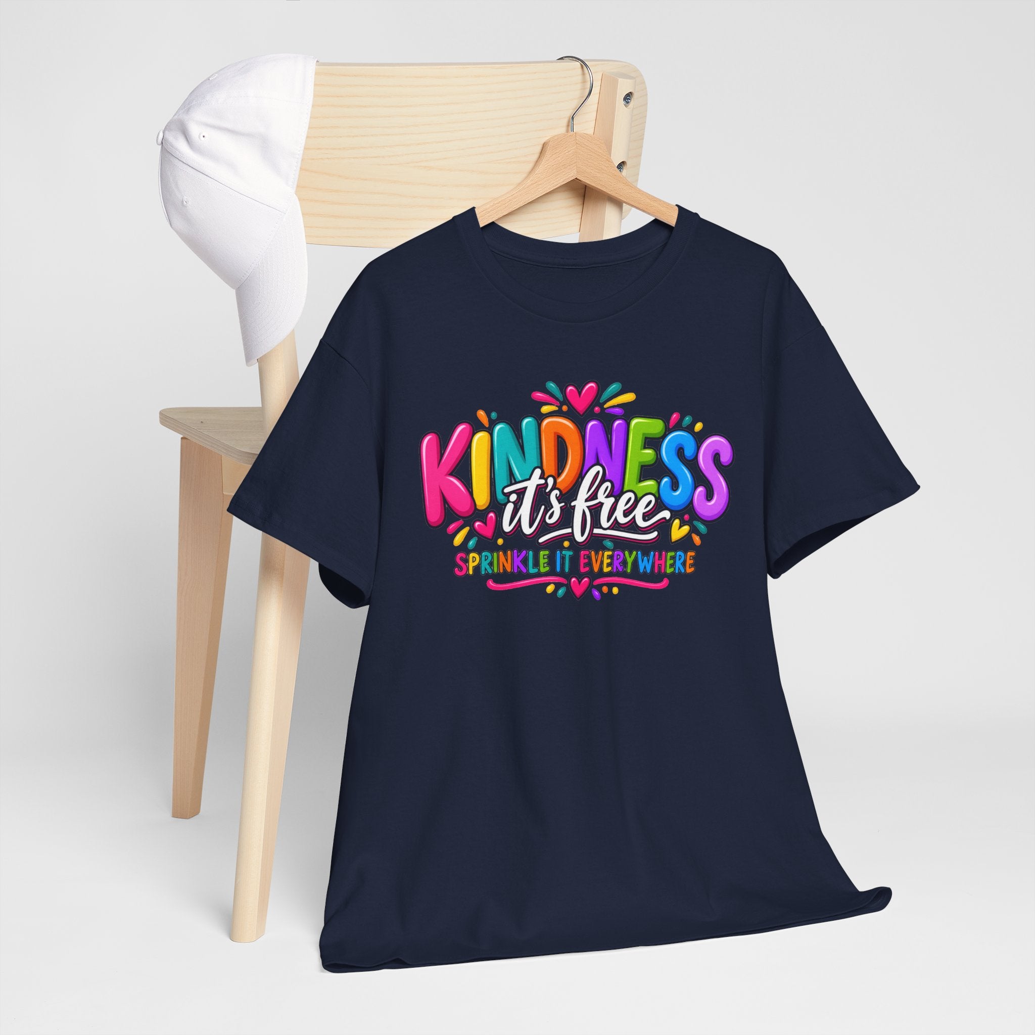 Kindness Is Free Rainbow Tee — Cute Positive Message T-Shirt