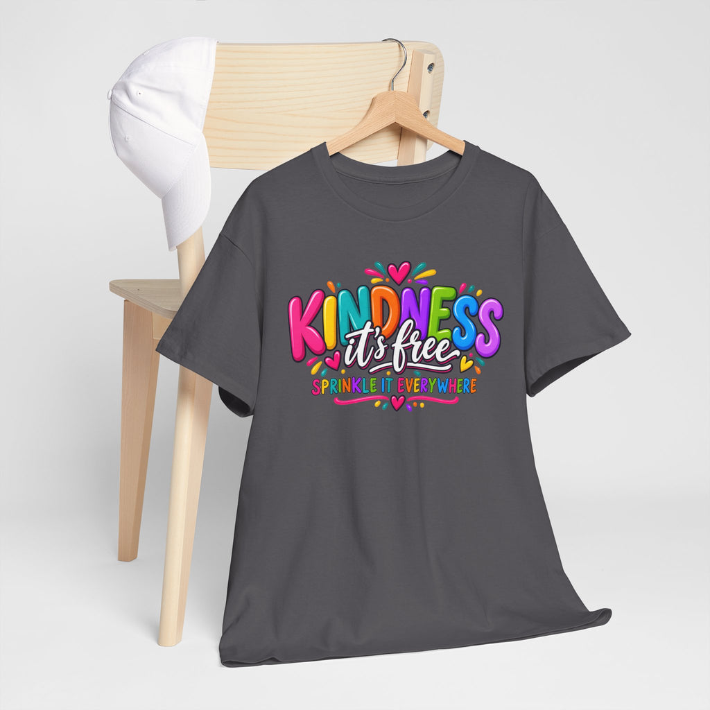 Kindness Is Free Rainbow Tee — Cute Positive Message T-Shirt