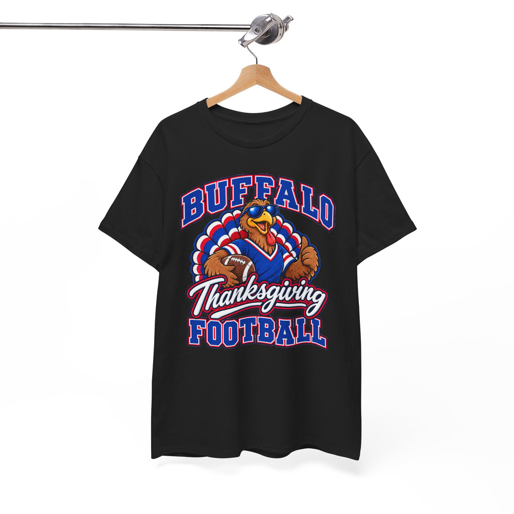Buffalo Thanksgiving Football T-Shirt — Turkey Mascot Game Day Tee