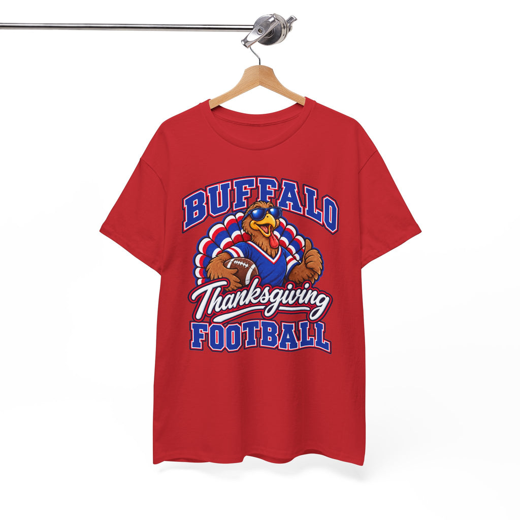 Buffalo Thanksgiving Football T-Shirt — Turkey Mascot Game Day Tee