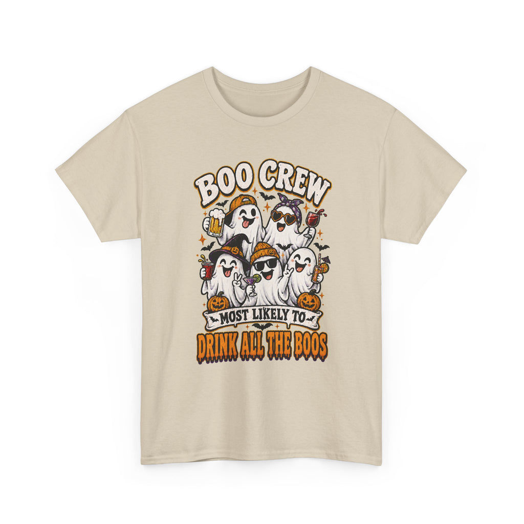 Boo Crew Halloween Tee — “Most Likely To Drink All The Boos” Ghost Party Shirt