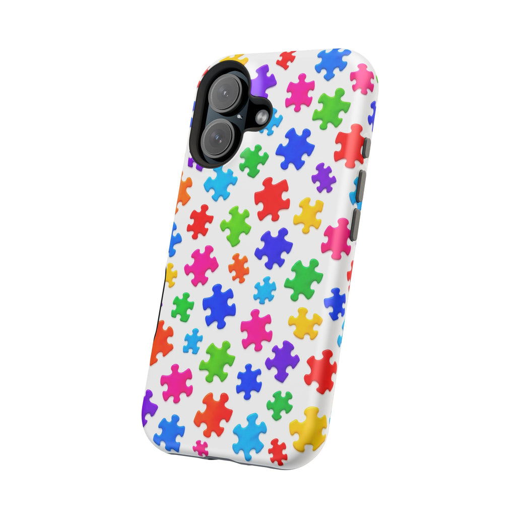 Autism Puzzle Pattern Magnetic Impact-Resistant Phone Case