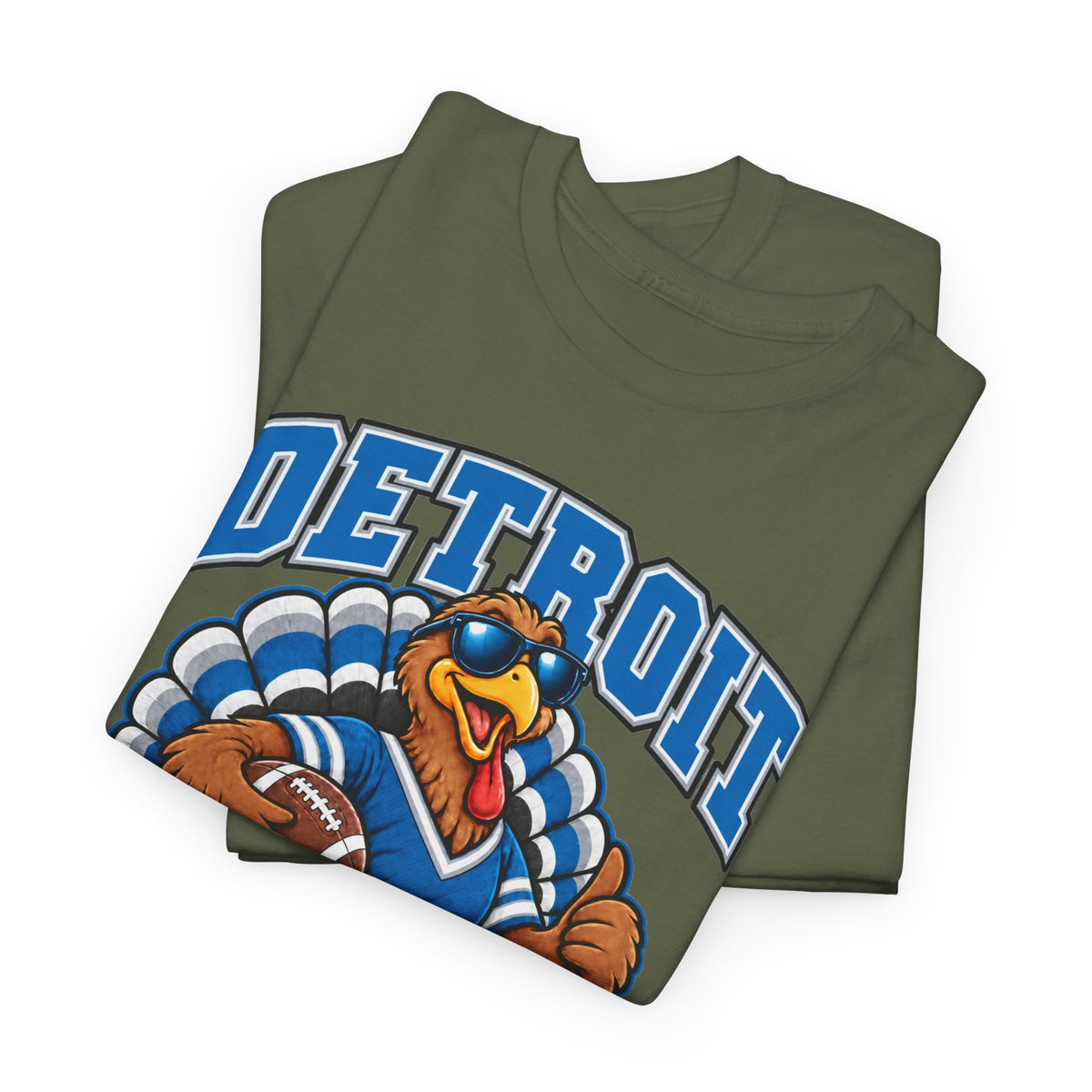 Detroit Thanksgiving Football Tee — Turkey Mascot Game Day Shirt