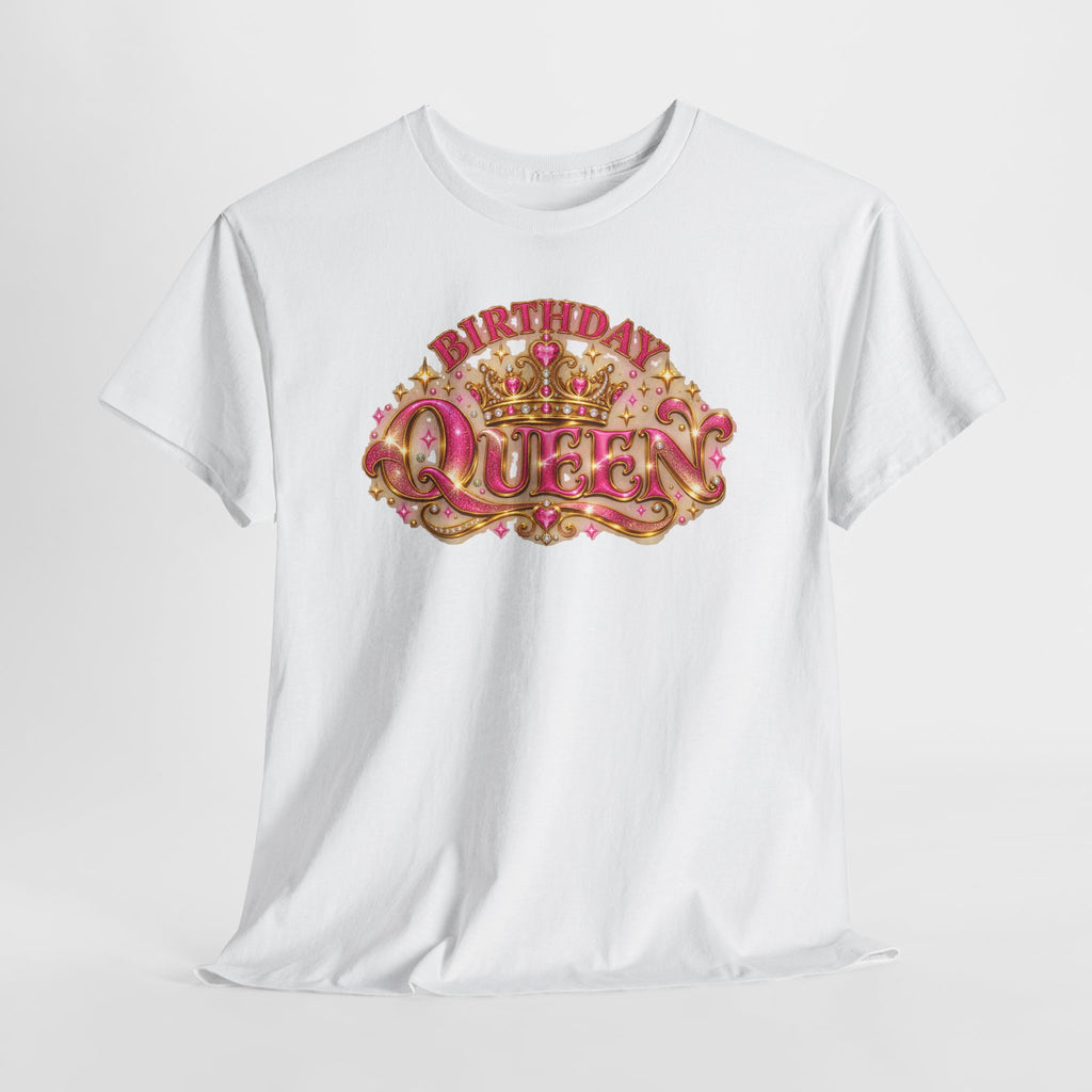 Birthday Queen Graphic T-Shirt | Pink & Gold Crown