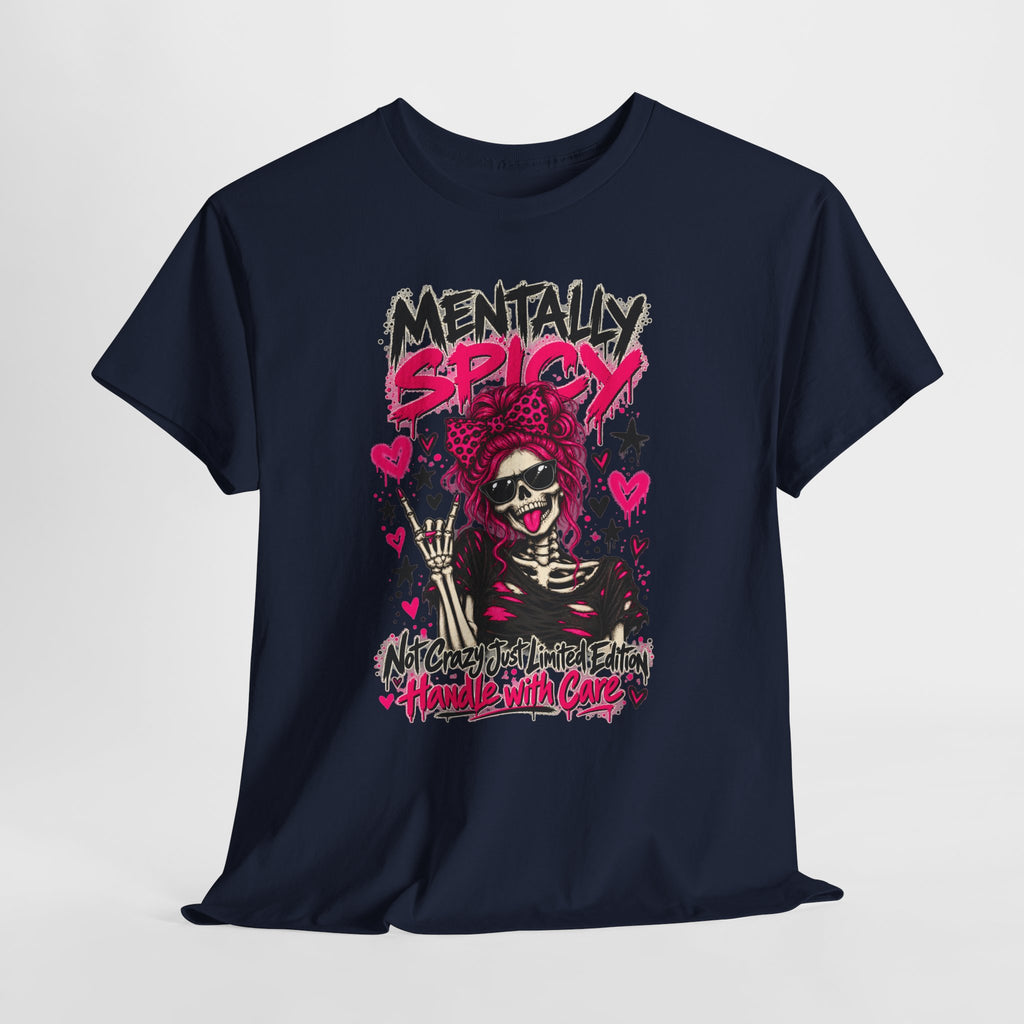 Mentally Spicy Skeleton Graphic T-Shirt