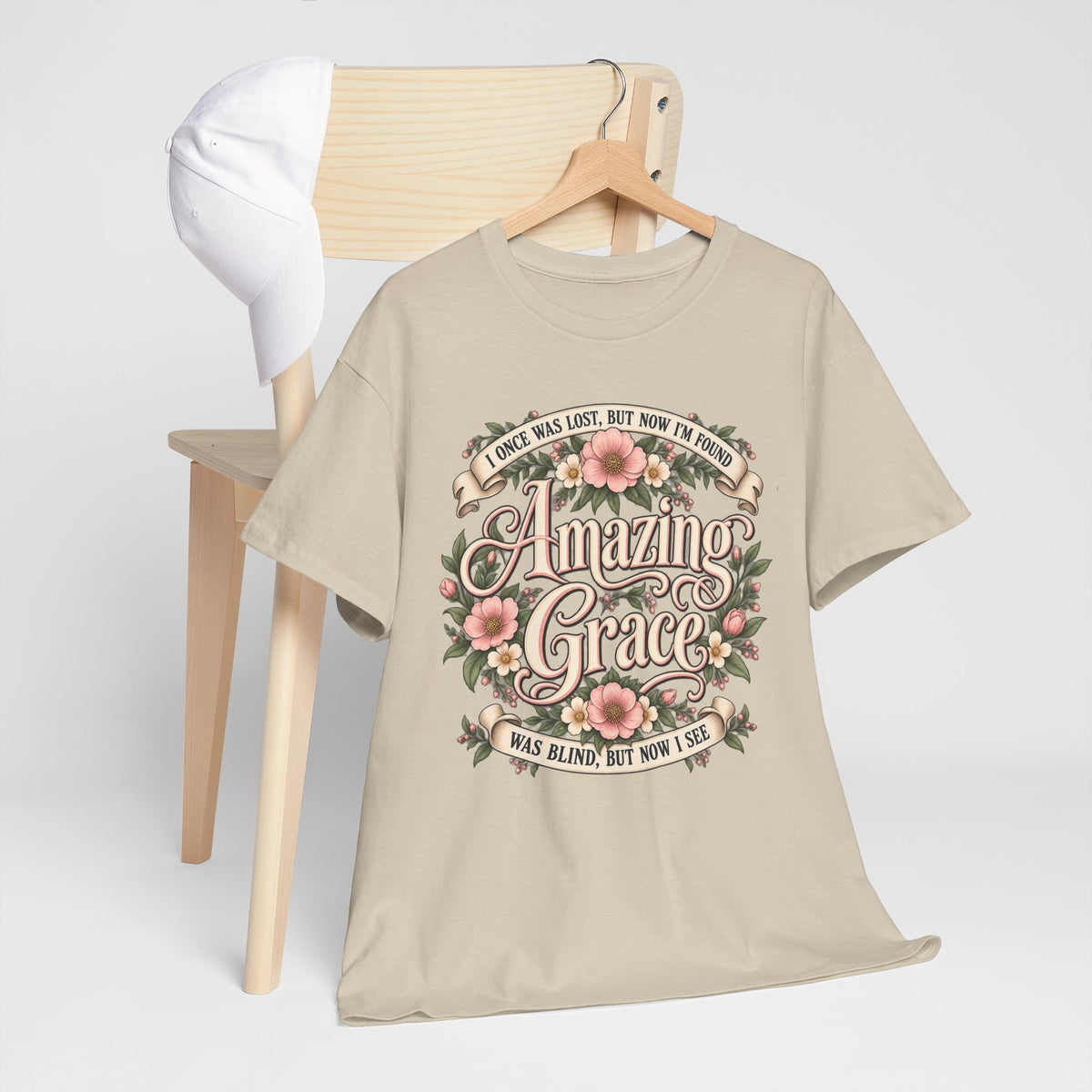 Amazing Grace Floral T-Shirt — Vintage Christian Faith Tee