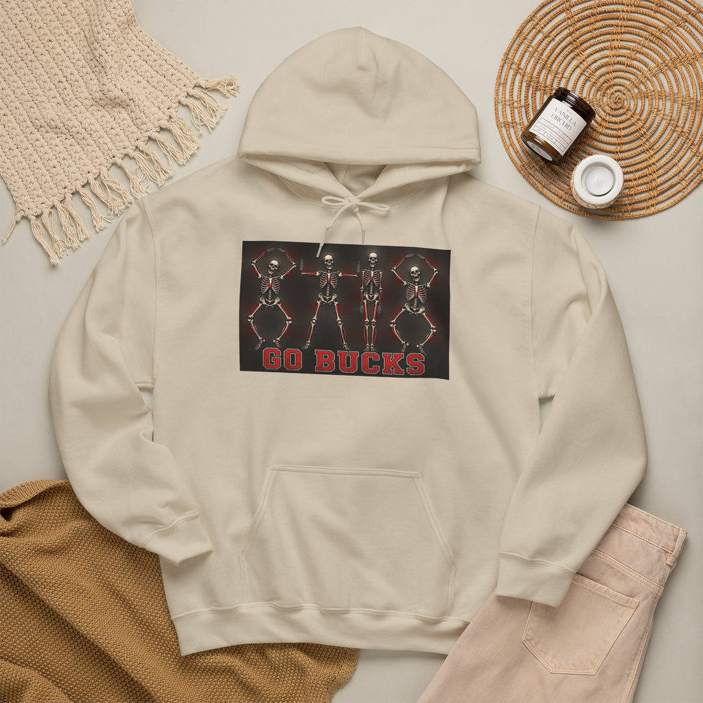 Go Bucks Hoodie — Vintage Red Deer Antlers Graphic Hooded Sweatshirt