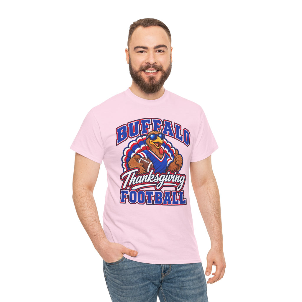 Buffalo Thanksgiving Football T-Shirt — Turkey Mascot Game Day Tee