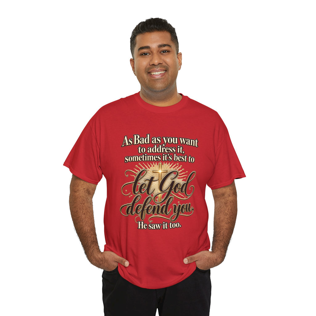 Let God Defend You Inspirational Christian T-Shirt
