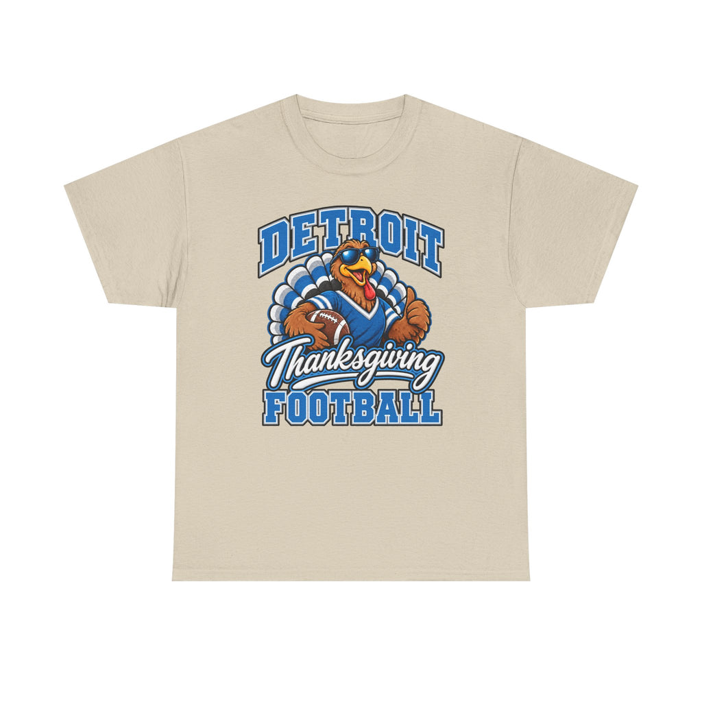 Detroit Thanksgiving Football Tee — Turkey Mascot Game Day Shirt