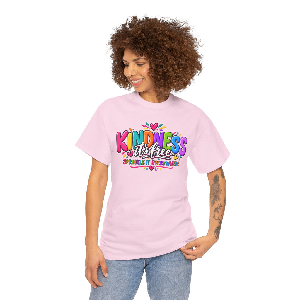 Kindness Is Free Rainbow Tee — Cute Positive Message T-Shirt