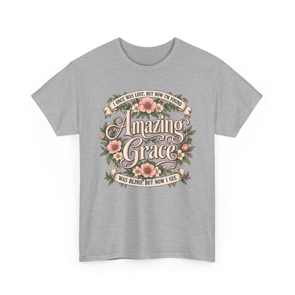 Amazing Grace Floral T-Shirt — Vintage Christian Faith Tee