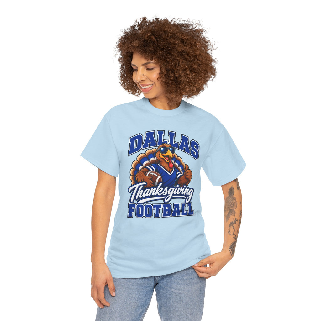 Dallas Thanksgiving Football T-Shirt — Turkey Mascot Game Day Tee