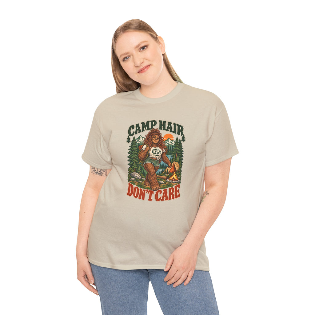 Camp Hair Don't Care T-Shirt — Retro Camping Graphic Tee