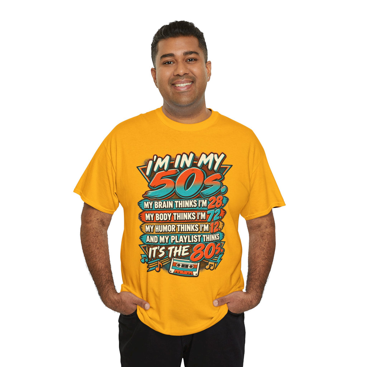 Retro 50s Birthday T‑Shirt — "I'm in My 50s" 80s Playlist Cassette Tee