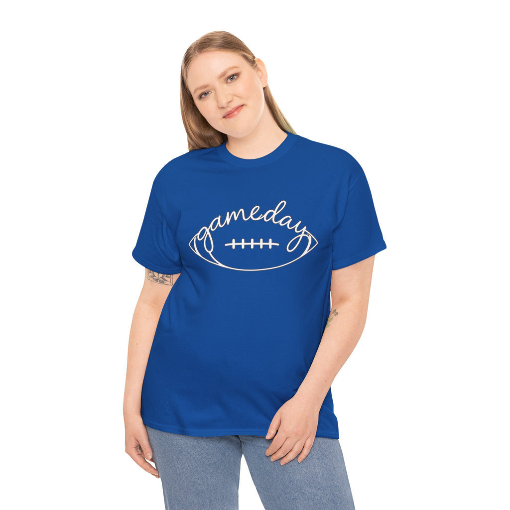 Gameday Football Tee — 'gameday' Script Football Graphic T-Shirt