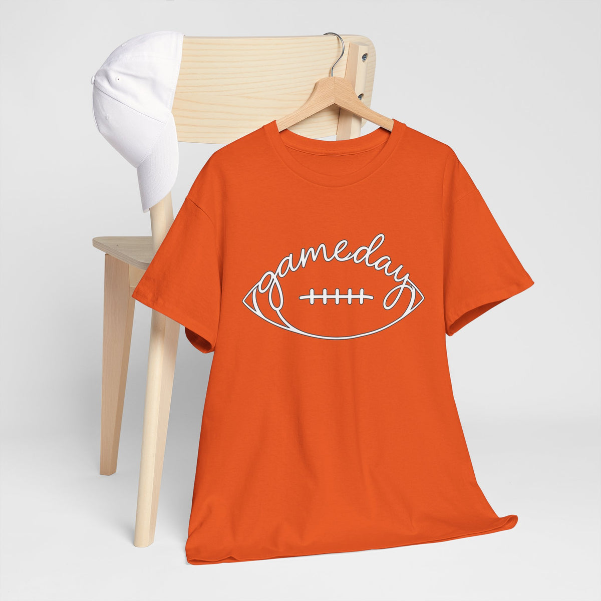 Gameday Football Tee — 'gameday' Script Football Graphic T-Shirt