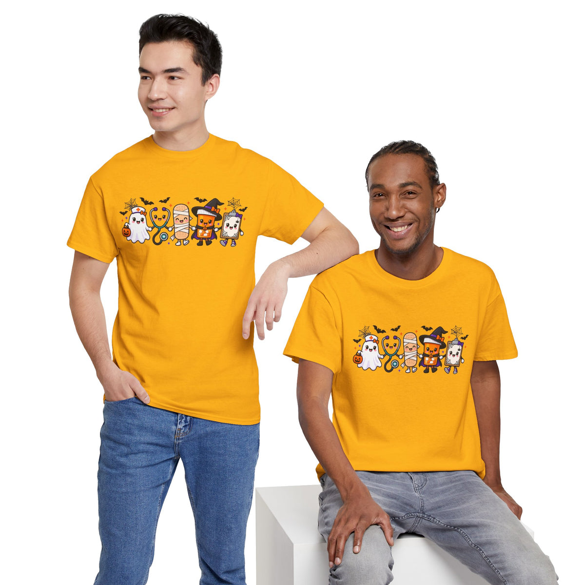 Halloween Candy Characters Tee — Cute Trick-or-Treat Ghosts & Candy Corn Shirt