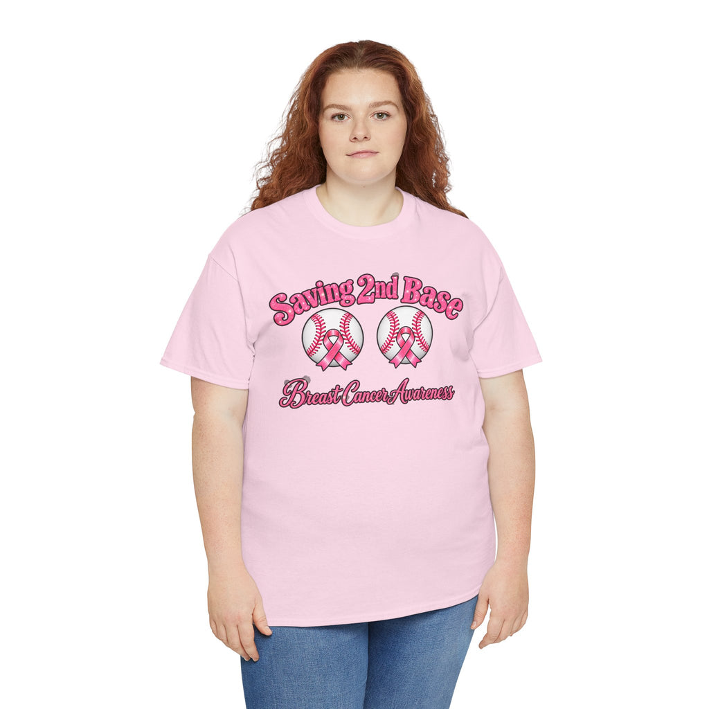 Saving 2nd Base Breast Cancer Awareness T-Shirt
