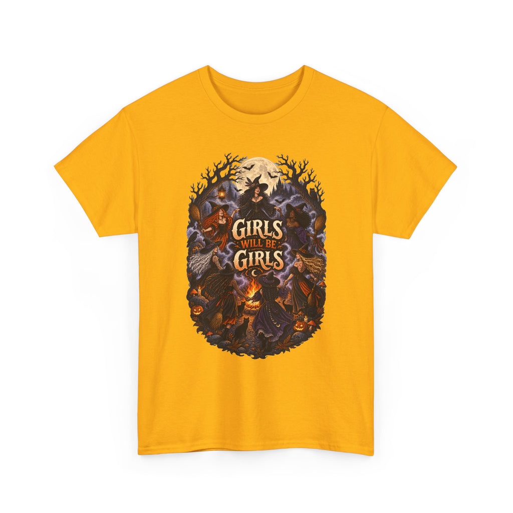 Girls Will Be Girls T-Shirt — Witchy Campfire Illustration Tee