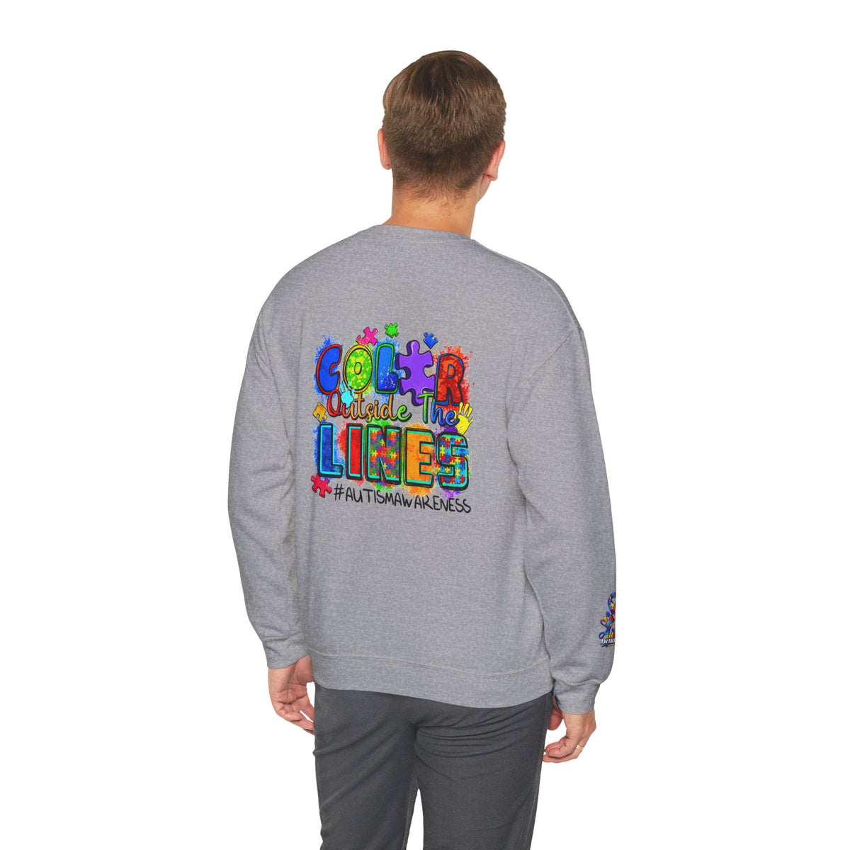 Autism Awareness Crewneck Sweatshirt — Color Outside the Lines Design