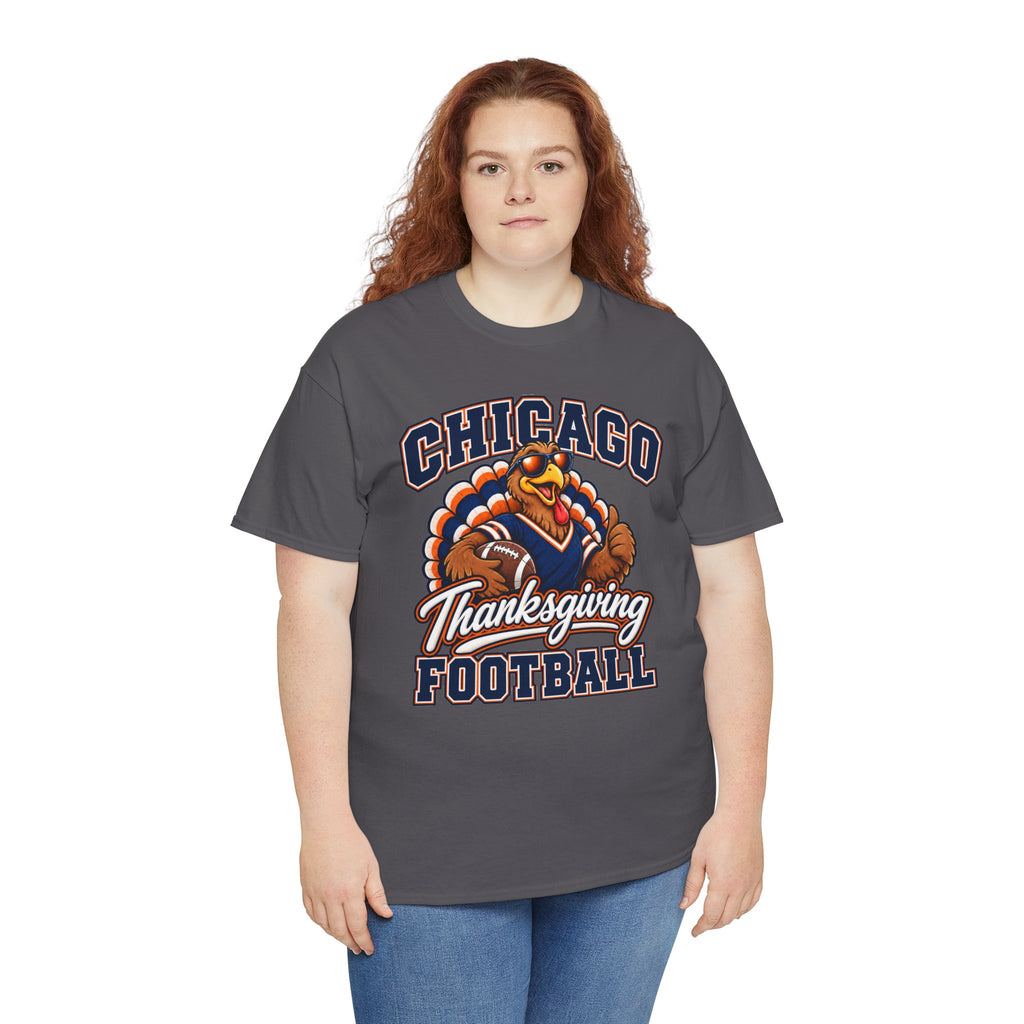 Chicago Thanksgiving Football T-Shirt — Turkey Mascot Game Day Tee