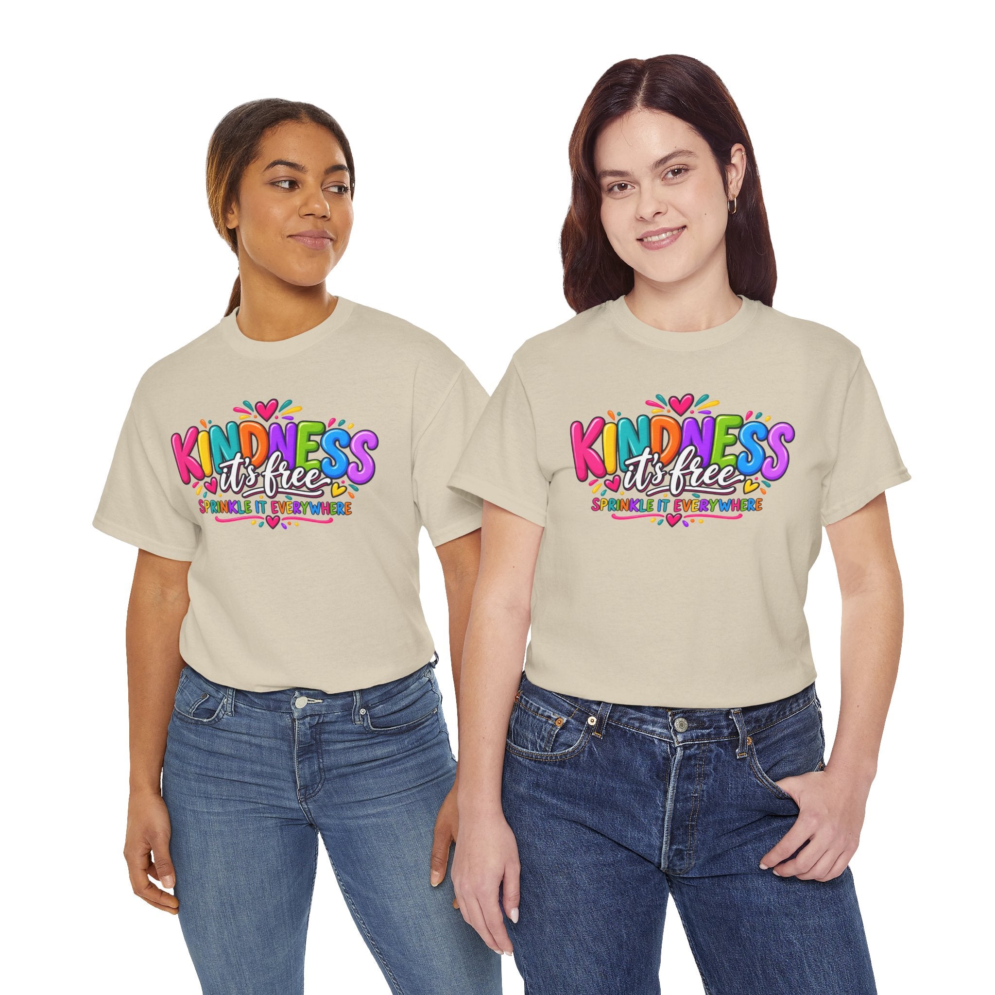 Kindness Is Free Rainbow Tee — Cute Positive Message T-Shirt