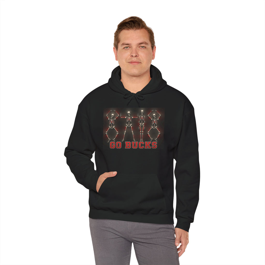 Go Bucks Hoodie — Vintage Red Deer Antlers Graphic Hooded Sweatshirt