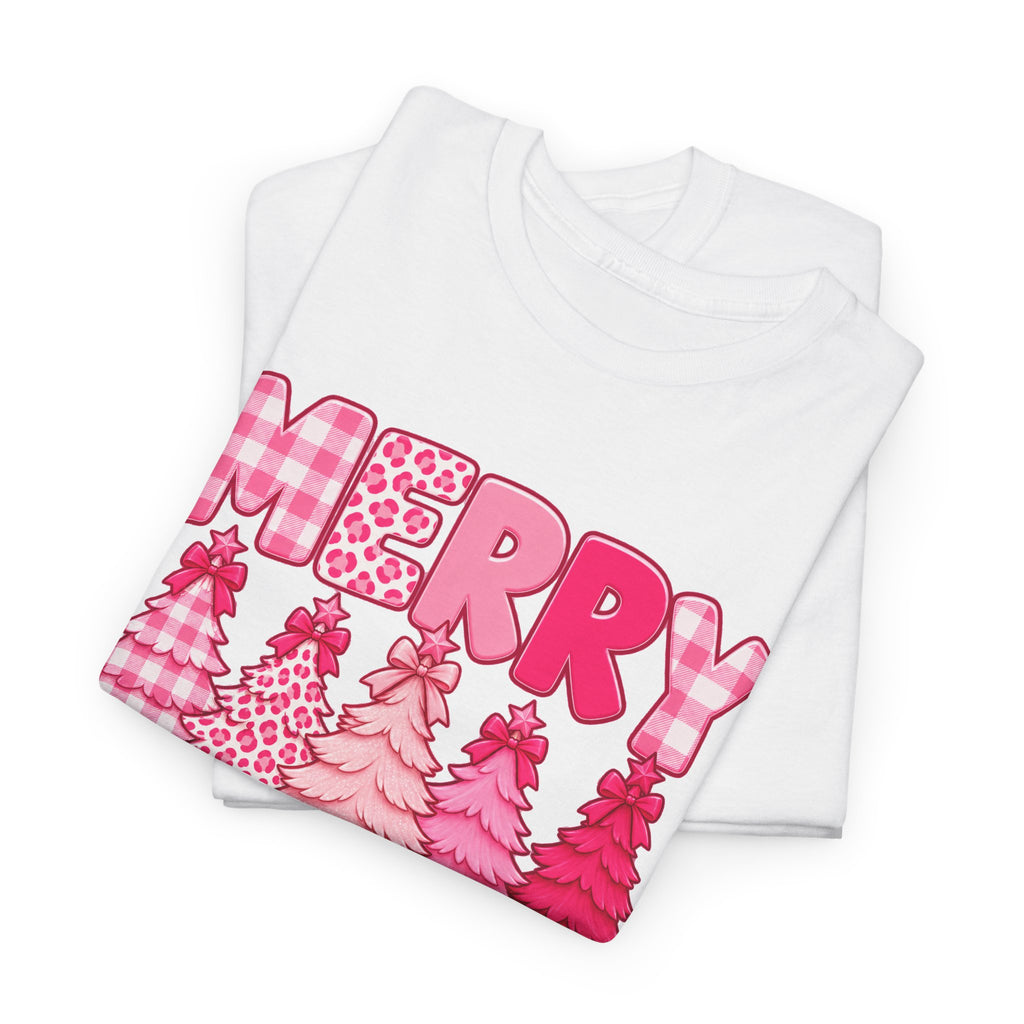 Merry Christmas Pink Christmas Tree T-Shirt