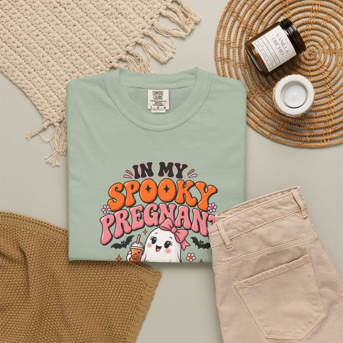 Pregnant Halloween T-Shirt — "In My Spooky Pregnant Era" Cute Ghost Maternity Tee