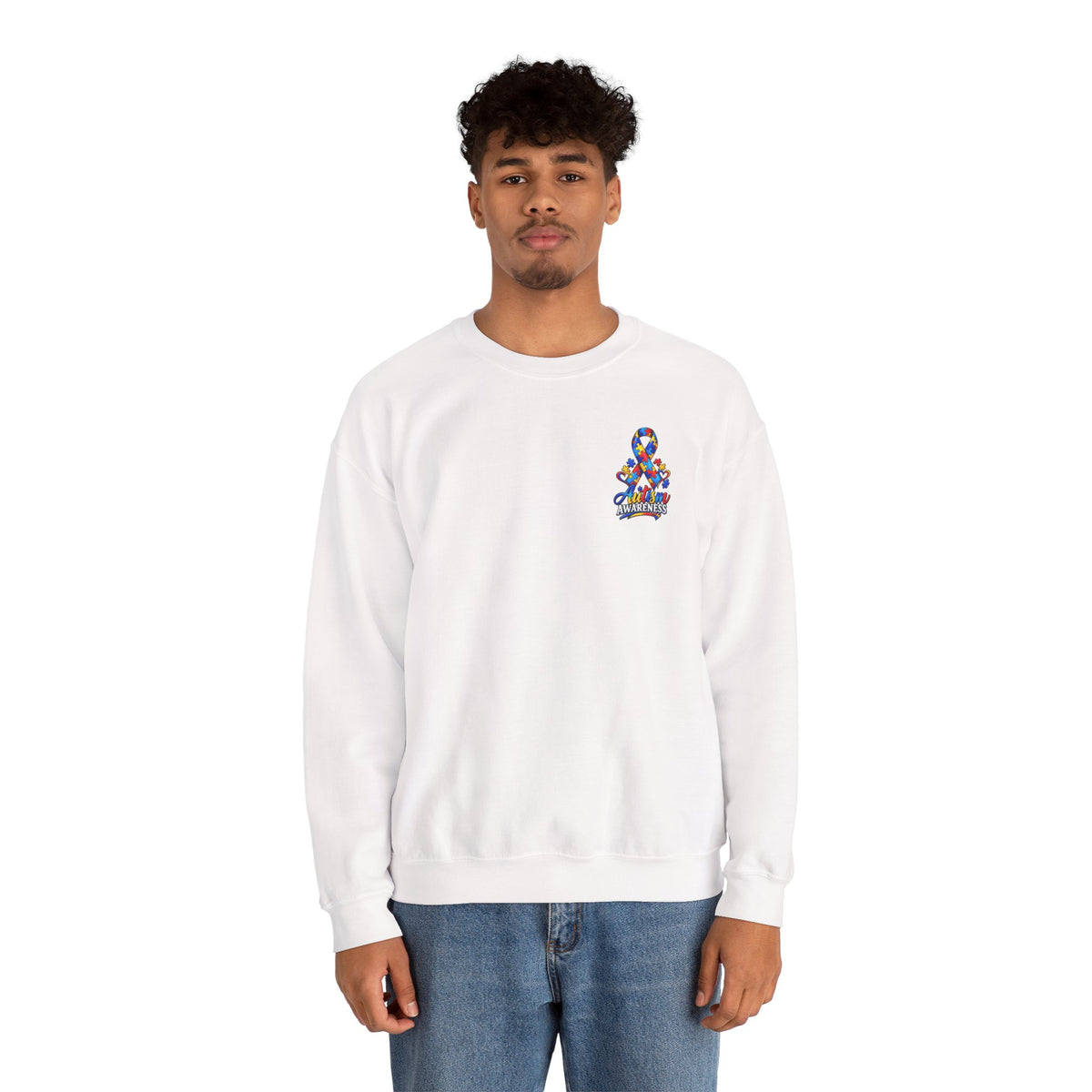 Autism Awareness Ribbon Crewneck Sweatshirt