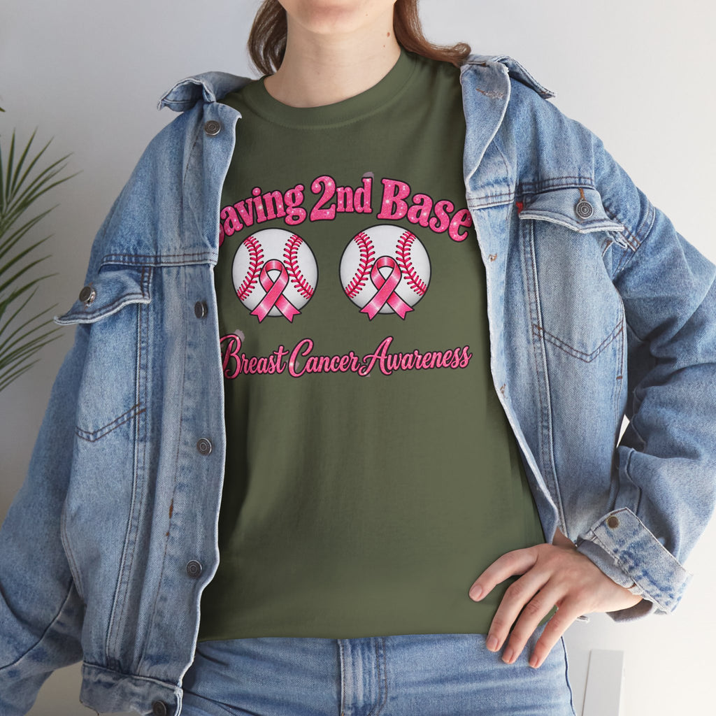 Saving 2nd Base Breast Cancer Awareness T-Shirt