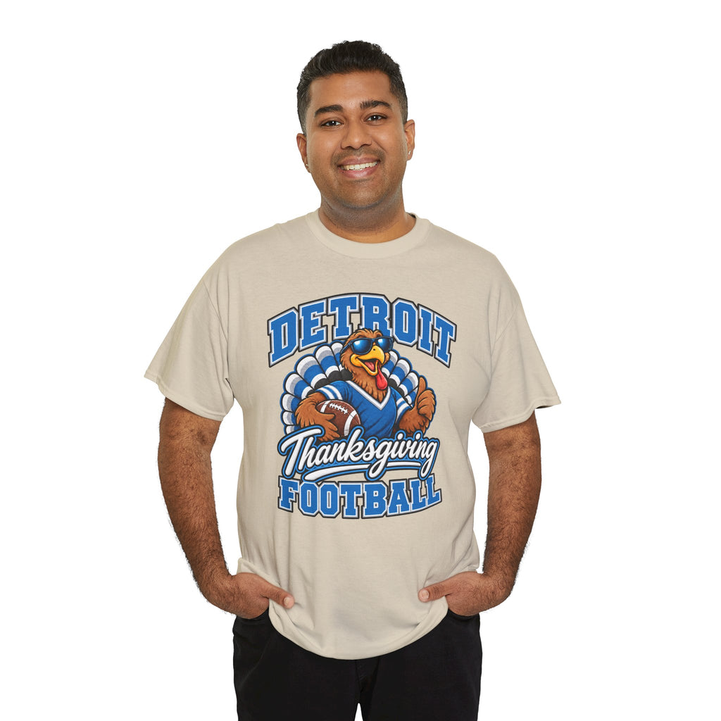 Detroit Thanksgiving Football Tee — Turkey Mascot Game Day Shirt