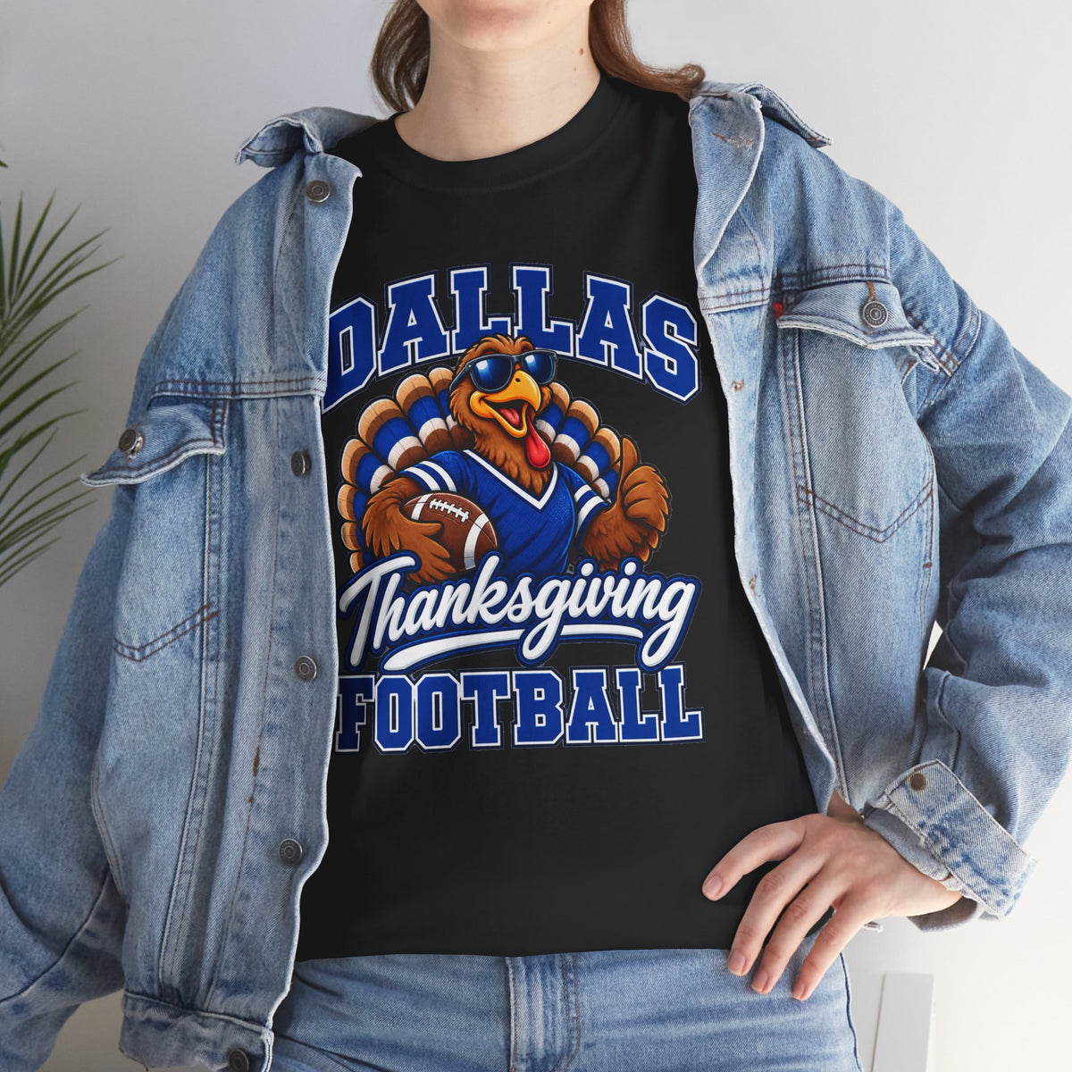 Dallas Thanksgiving Football T-Shirt — Turkey Mascot Game Day Tee