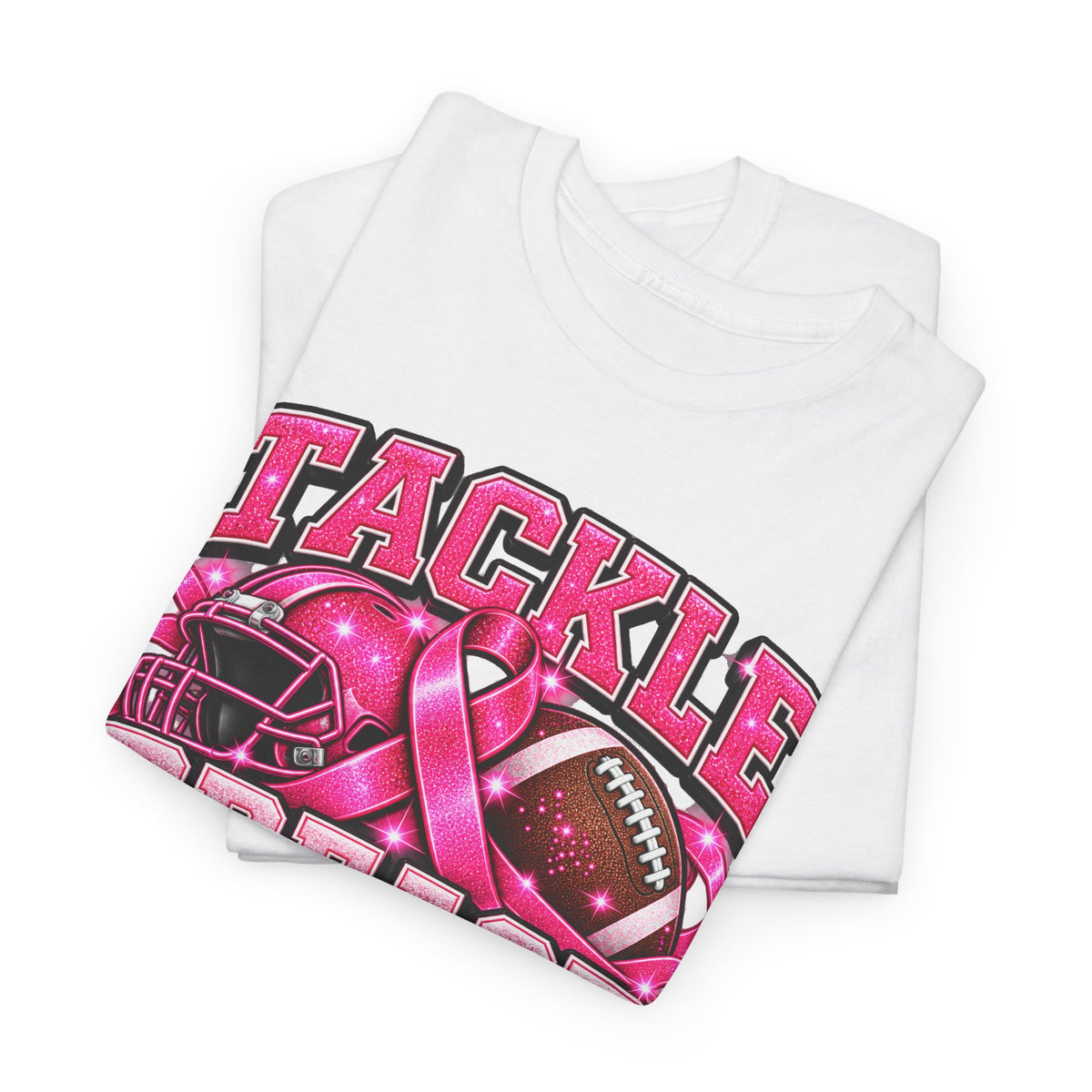 T-Shirt — "Tackle Breast Cancer" Pink Football Awareness Tee