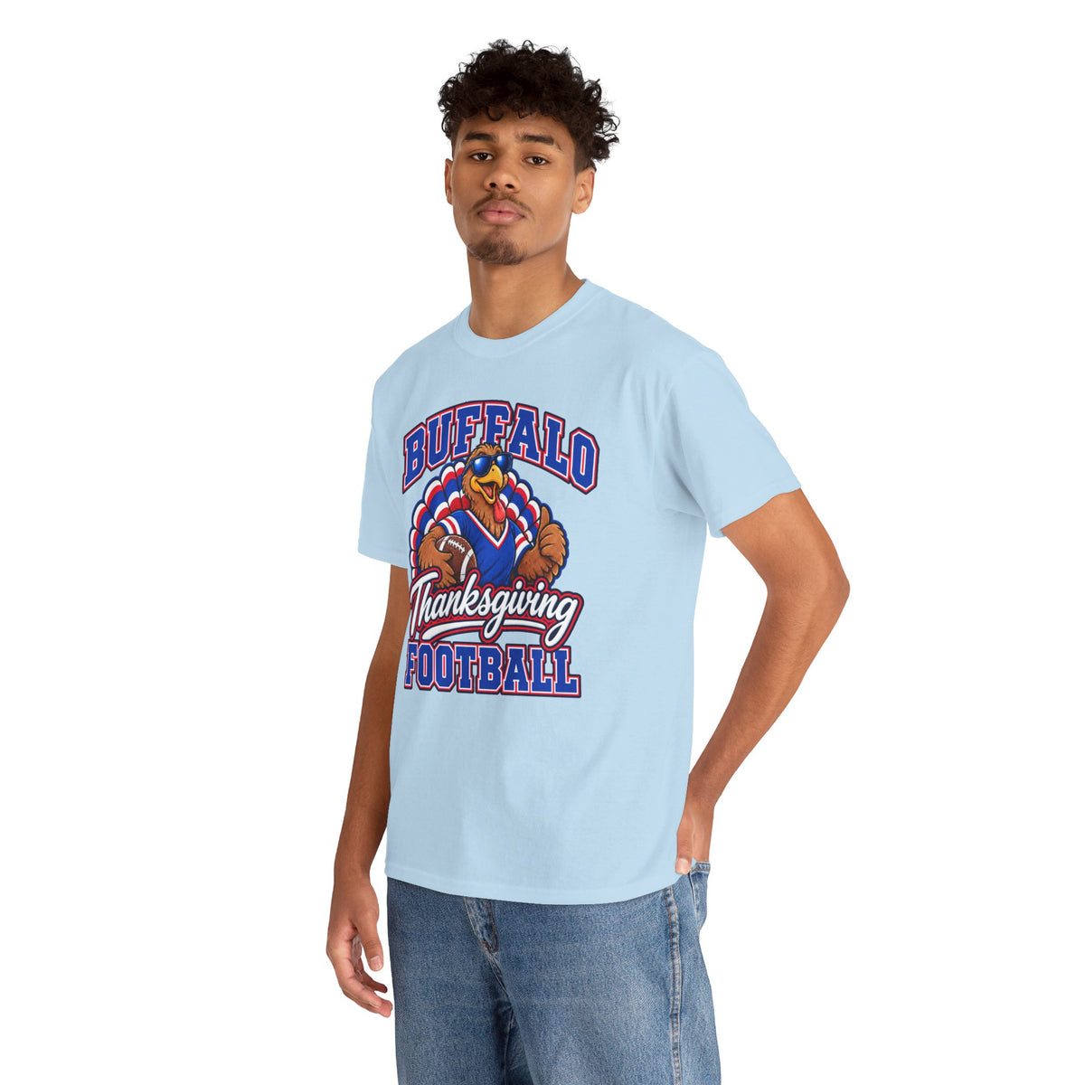 Buffalo Thanksgiving Football T-Shirt — Turkey Mascot Game Day Tee