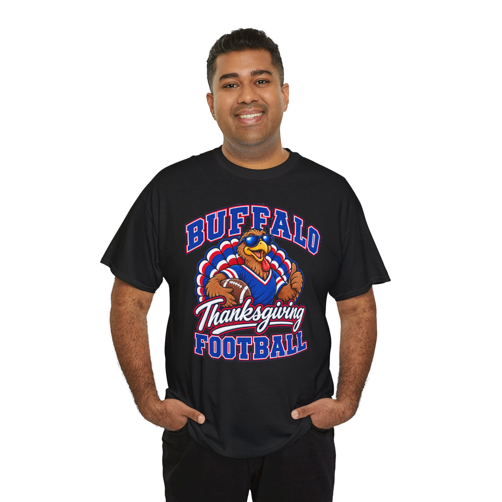 Buffalo Thanksgiving Football T-Shirt — Turkey Mascot Game Day Tee