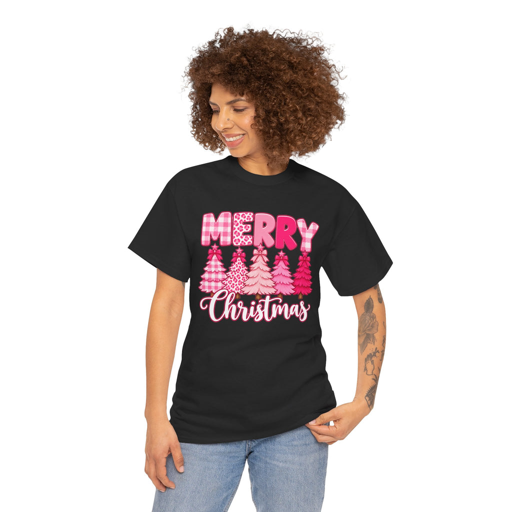 Merry Christmas Pink Christmas Tree T-Shirt
