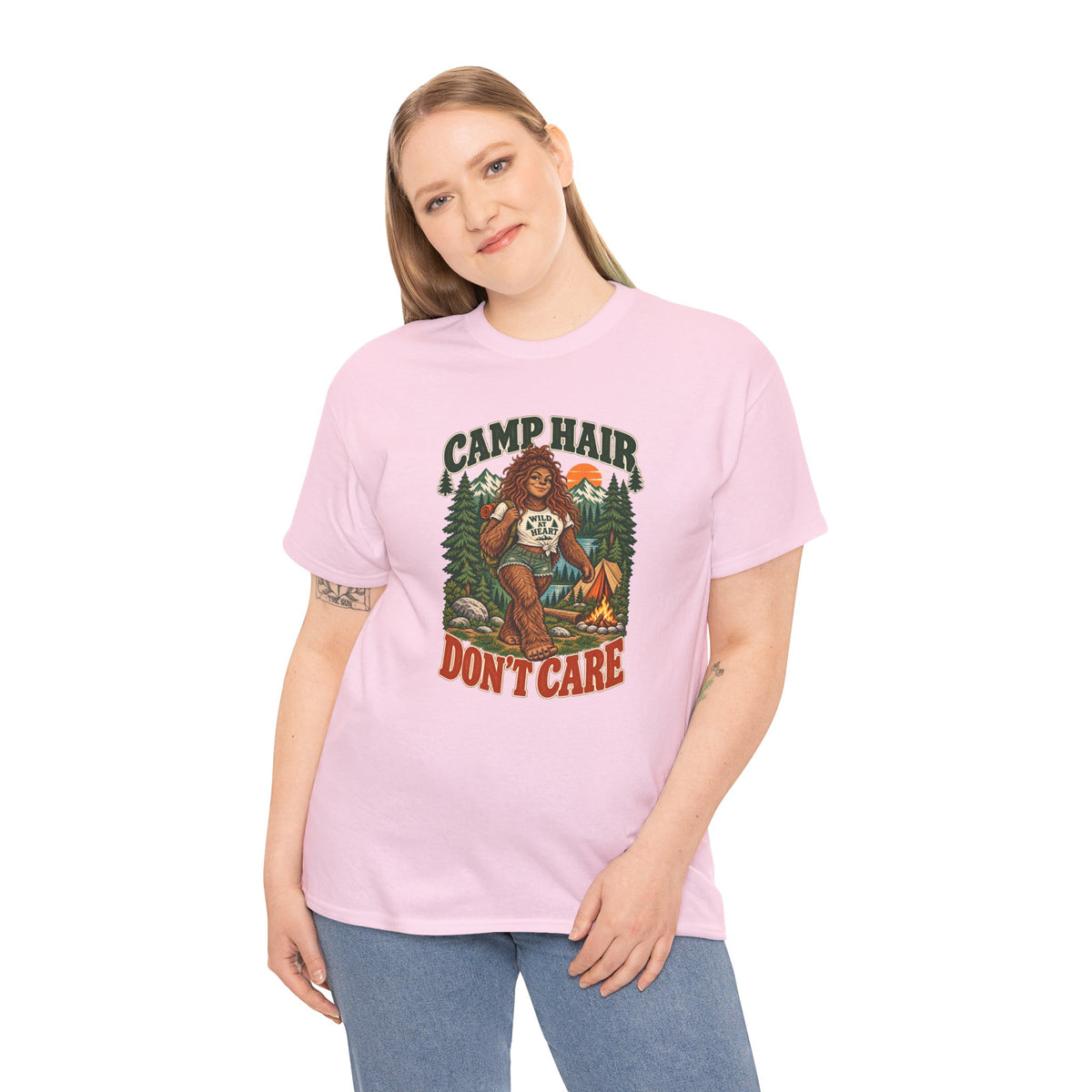 Camp Hair Don't Care T-Shirt — Retro Camping Graphic Tee