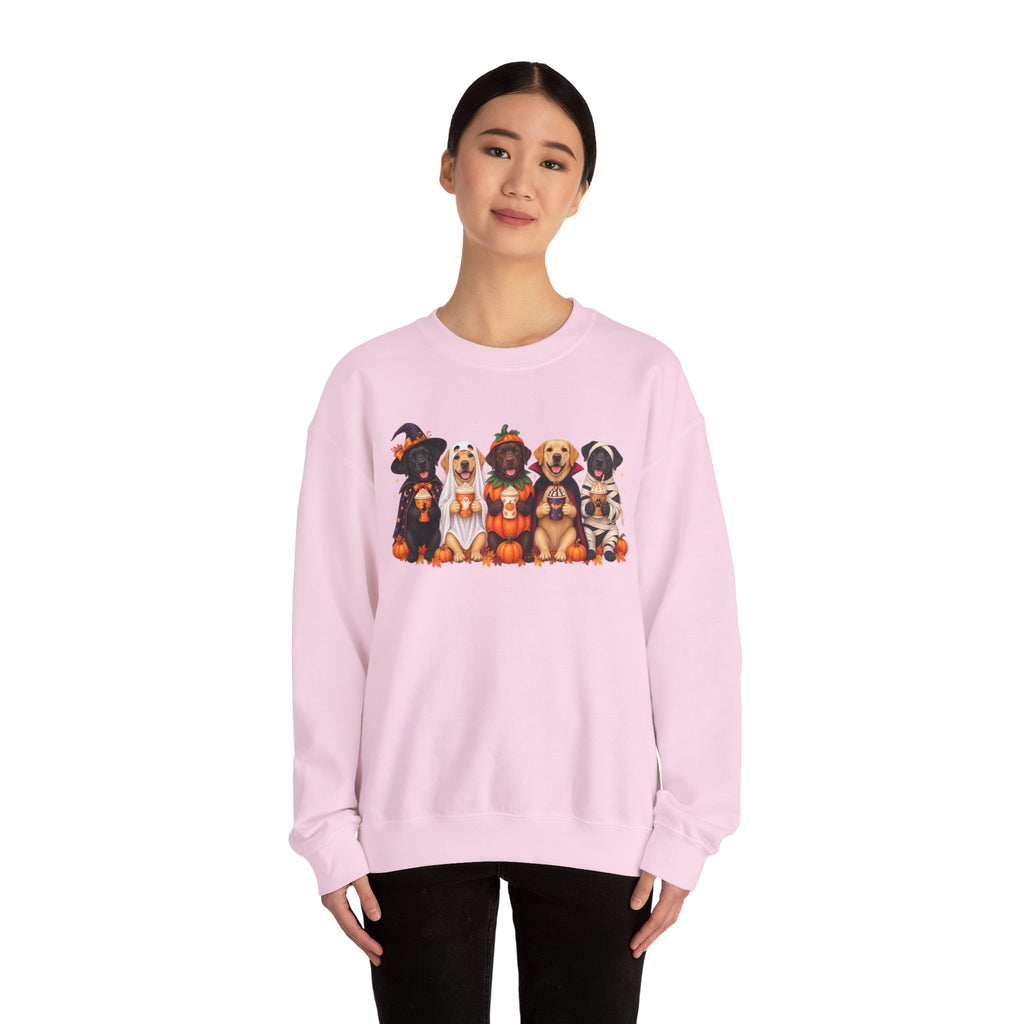 Halloween Dogs Crewneck Sweatshirt — Cute Puppies in Costumes Fall Pullover