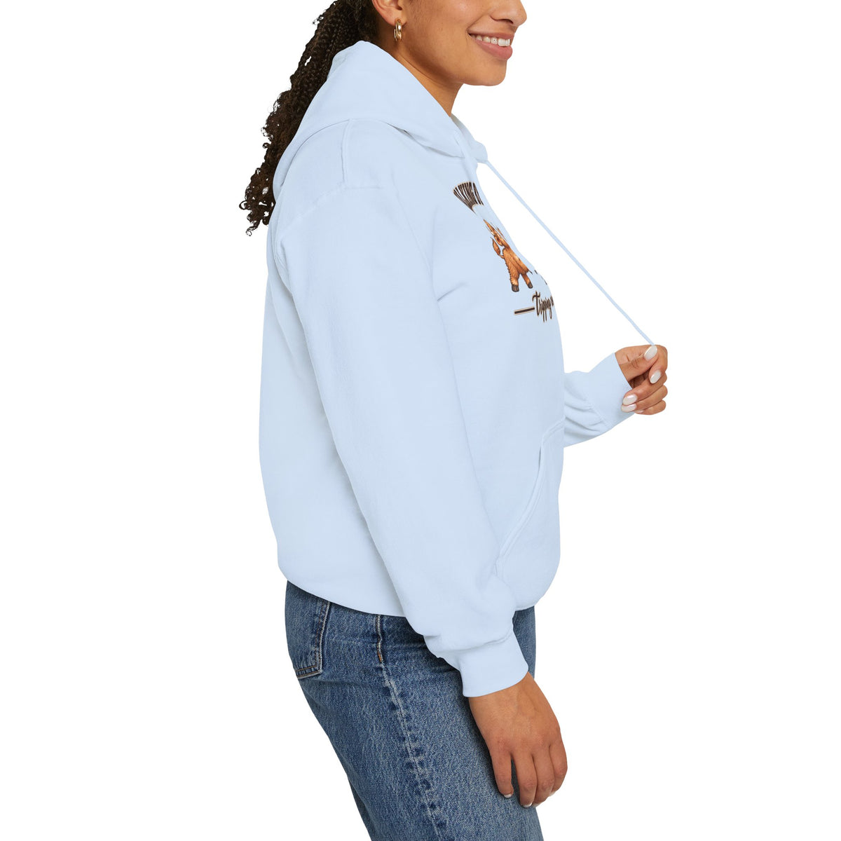 Walking by Faith Christian Highland Cow Hoodie