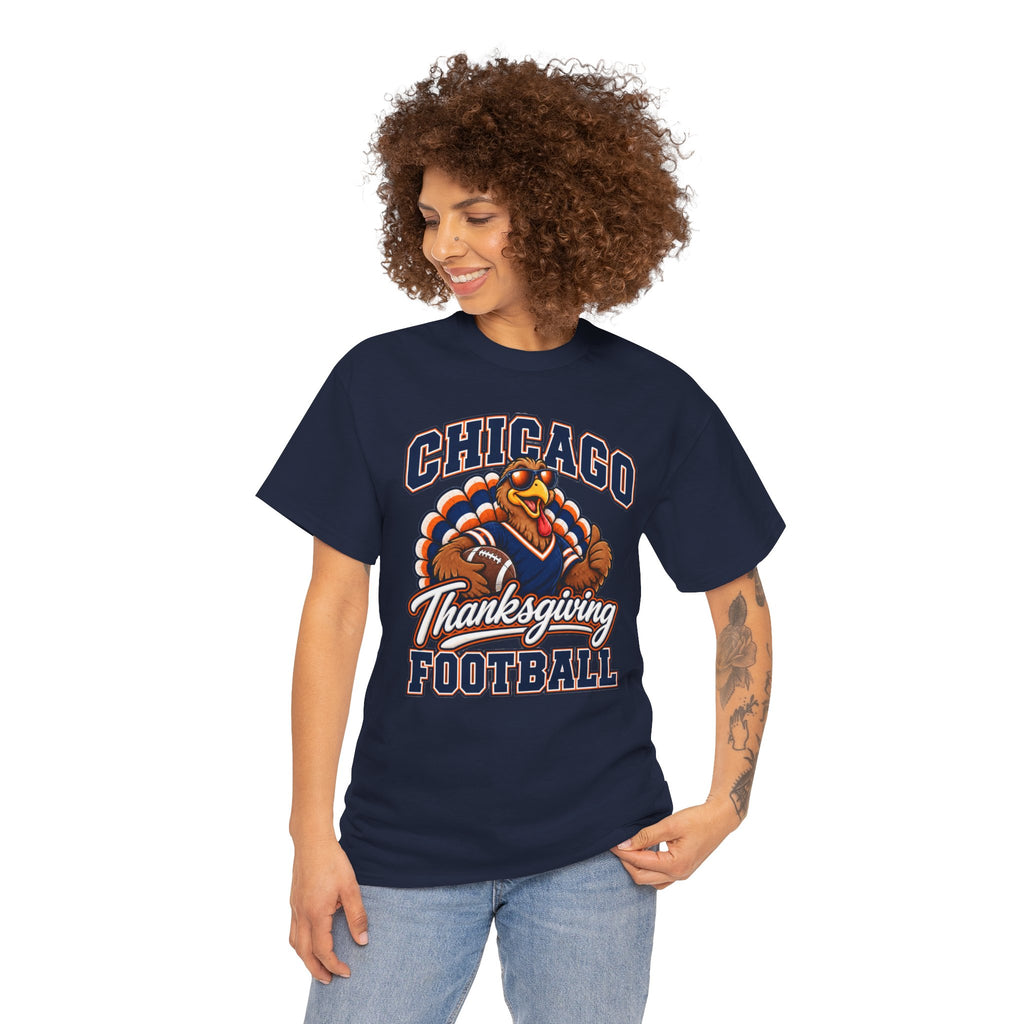Chicago Thanksgiving Football T-Shirt — Turkey Mascot Game Day Tee